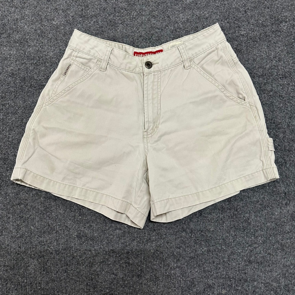 Unionbay Shorts Womens Size 7 Beige Cotton Carpenter Utility Y2K Casual Pocket